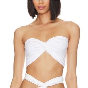 Natalie Rolt Maeve Crop Tube Top in White